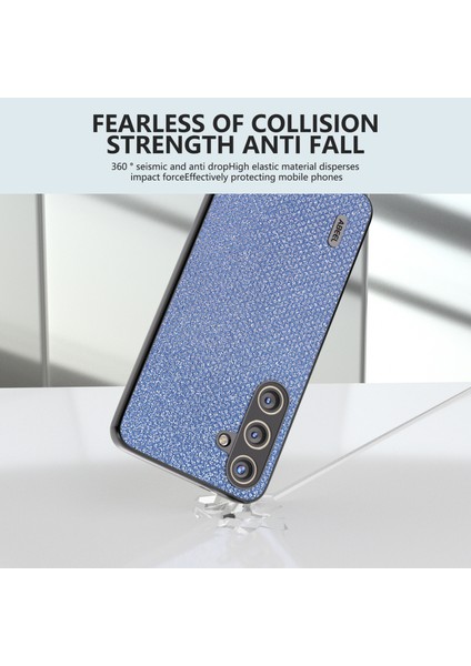 Samsung Galaxy S24+ Koruyucu Telefon Kapağı Rhinestone Doku Deri Geri Kılıf (Yurt Dışından)