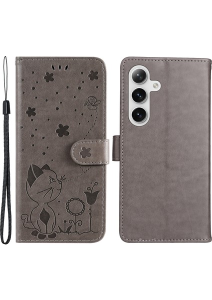 Samsung Galaxy S24+ Kedi Baskılı Cüzdan Telefon Kapağı (Yurt Dışından)