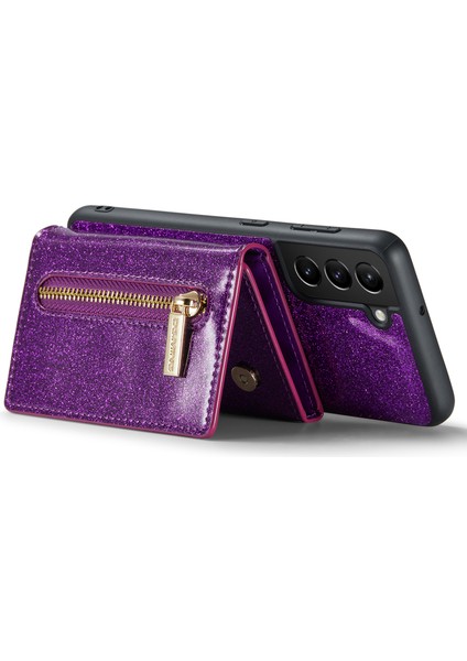 Samsung Galaxy S24+ Söndürülebilir Cüzdanlı Işıltılı Kickstand Kapağı (Yurt Dışından)