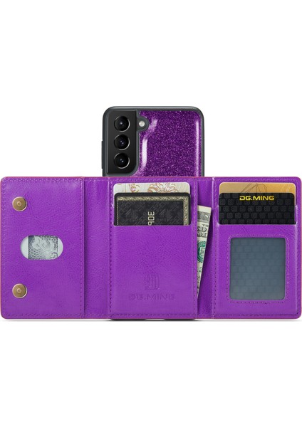 Samsung Galaxy S24+ Söndürülebilir Cüzdanlı Işıltılı Kickstand Kapağı (Yurt Dışından)