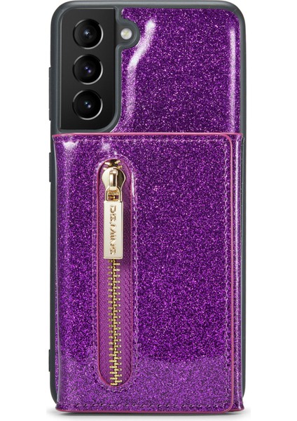 Samsung Galaxy S24+ Söndürülebilir Cüzdanlı Işıltılı Kickstand Kapağı (Yurt Dışından)