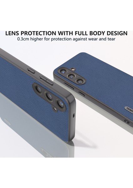 Samsung Galaxy S24+ Litchi Doku Cowhide Deri Arka Kapak (Yurt Dışından)