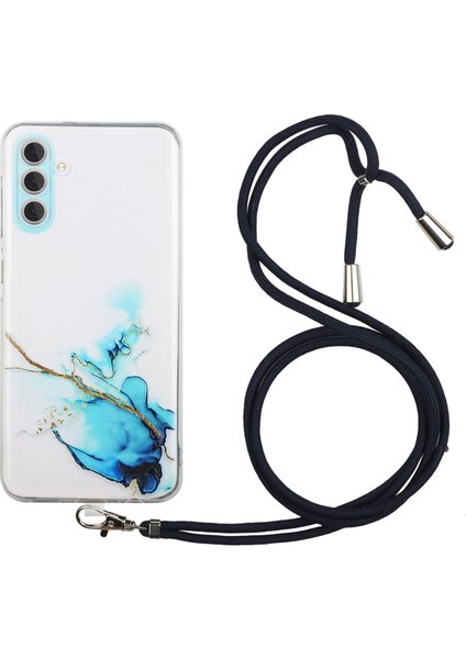 Samsung Galaxy S24+ Mermer Desen Kabartma Telefon Kapağını Kirkarla (Yurt Dışından)