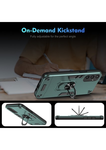 Samsung Galaxy S24+ Kickstand Kılıfı Destek Manyetik Araba Montajı (Yurt Dışından)