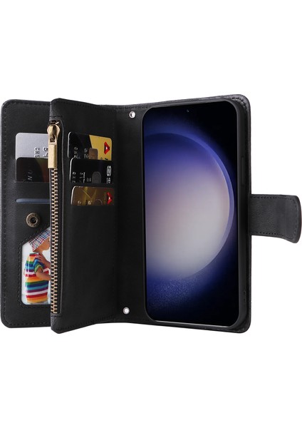Samsung Galaxy S24+ Çok Kart Tutucu Fermuar Telefon Kapağı (Yurt Dışından)