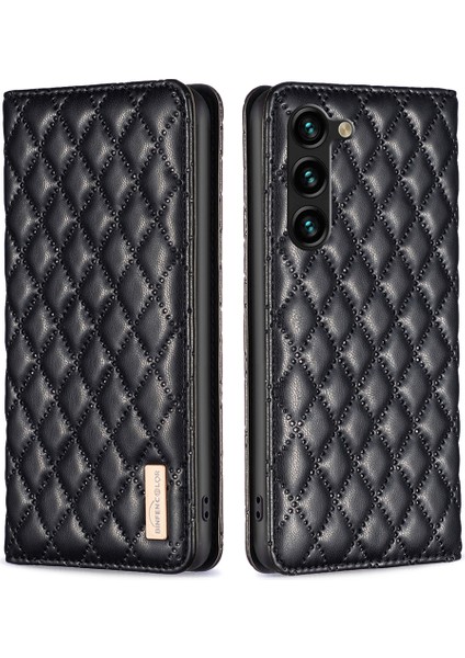 Samsung Galaxy S24+ Pu Deri Eşkenli Telefon Kapağı (Yurt Dışından)