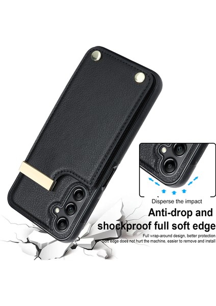Samsung Galaxy S24+ Metal Dekor Tpu+ Pu Deri Kart Tutucu Anti-Drop Cep Telefon Kılıfı (Yurt Dışından) fırsatları