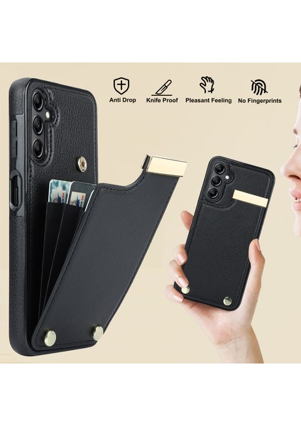 Samsung Galaxy S24+ Metal Dekor Tpu+ Pu Deri Kart Tutucu Anti-Drop Cep Telefon Kılıfı (Yurt Dışından) indirimleri