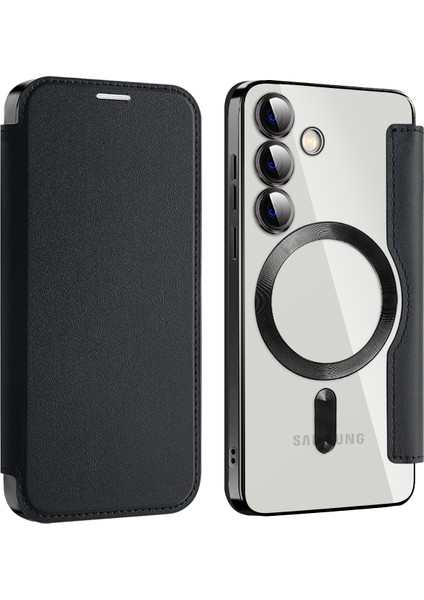 Samsung Galaxy S24+ Magsafe ile Uyumlu Rfıd Engelleme Elektro Kaplama Telefon Kılıfı (Yurt Dışından)