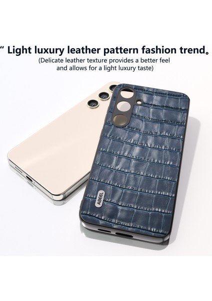 Samsung Galaxy S24+ Inek Deri Telefon Kapağı Timsah Dokusu (Yurt Dışından)