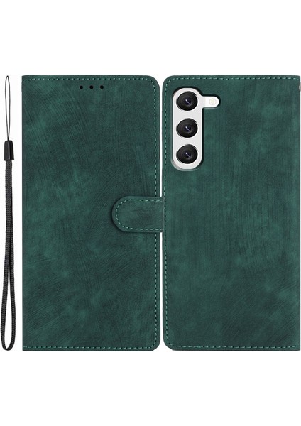 Samsung Galaxy S24+ Düz Renkli Deri Stand Telefon Kapağı (Yurt Dışından)