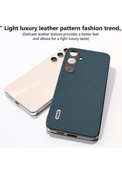 Samsung Galaxy S24+ Litchi Doku Cowhide Deri Arka Kapak (Yurt Dışından)