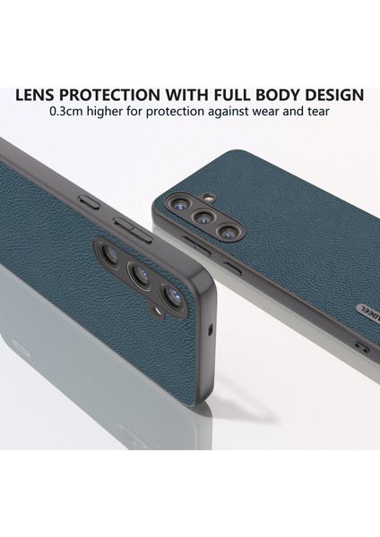Samsung Galaxy S24+ Litchi Doku Cowhide Deri Arka Kapak (Yurt Dışından)