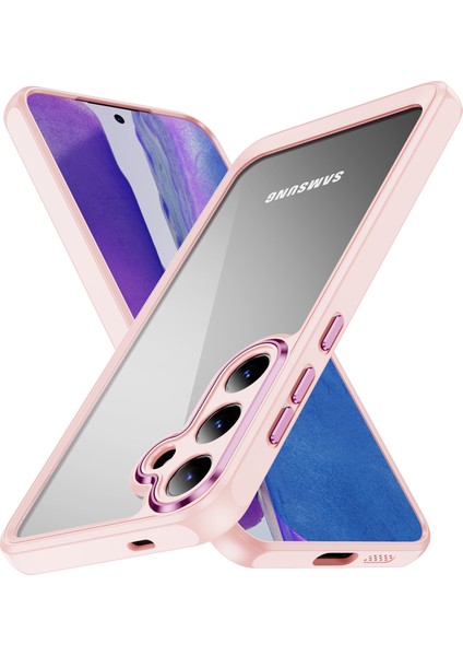 Samsung Galaxy S24+ Tpu+ Akrilik Kılıf Metal Lens Çerçevesi Ultra Şeffaf (Yurt Dışından)
