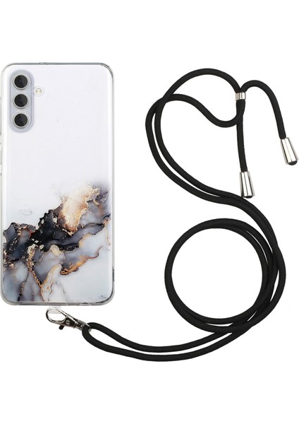 Samsung Galaxy S24+ Mermer Desen Kabartma Telefon Kapağını Kirkarla (Yurt Dışından)