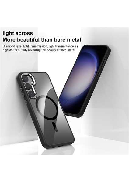 Samsung Galaxy S24+ Magsafe Metal Lens Çerçevesi Kapağı ile Uyumlu (Yurt Dışından)