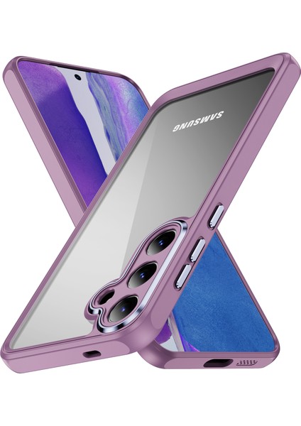 Samsung Galaxy S24+ Tpu+ Akrilik Kılıf Metal Lens Çerçevesi Ultra Şeffaf (Yurt Dışından)