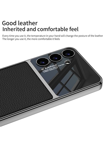 Samsung Galaxy S24+ Elektraplatma Pu Deri Kaplamalı Pc+ Tpu Telefon Kapağı (Yurt Dışından)