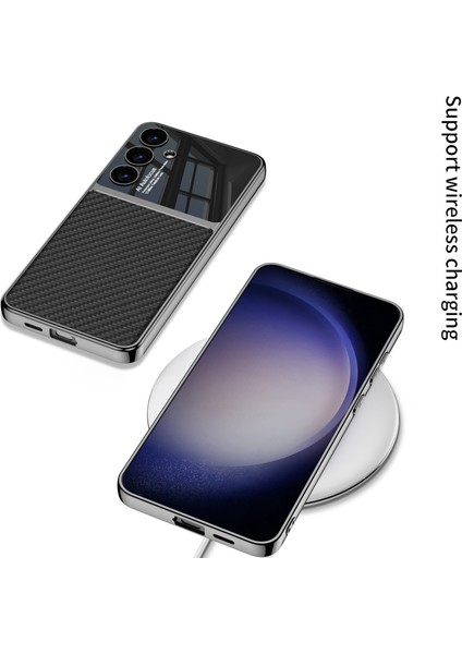 Samsung Galaxy S24+ Elektraplatma Pu Deri Kaplamalı Pc+ Tpu Telefon Kapağı (Yurt Dışından)