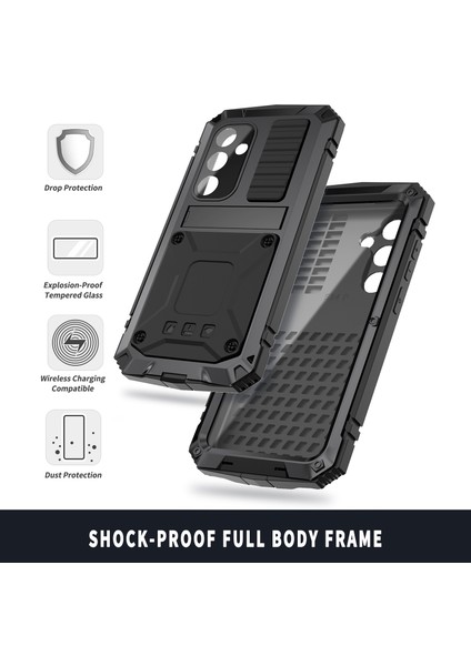 Samsung Galaxy S24+ Kickstand Cover Dahili Temperli Cam Ekran Koruyucu (Yurt Dışından)