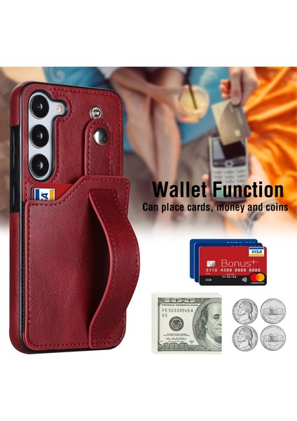 Samsung Galaxy S24+ Retro Pu Deri Kaplamalı Tpu Bilekliği Kickstand Telefon Kabuğu (Yurt Dışından) indirimleri