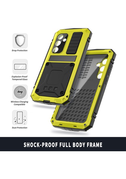 Samsung Galaxy S24+ Kickstand Cover Dahili Temperli Cam Ekran Koruyucu (Yurt Dışından)