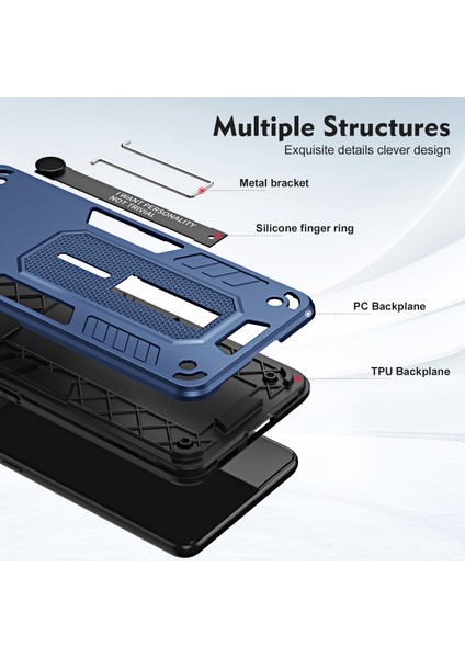 Samsung Galaxy S24 Kickstand Finger Yüzük Strap Pc+Tpu Kaymaz Telefon Geri Kapağı (Yurt Dışından) indirimleri