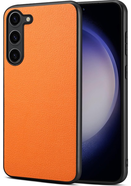 Samsung Galaxy S24 Buzağı Doku Kapağı Pc+Tpu+Pu Deri Slim Fit Cep Telefon Kılıfı (Yurt Dışından)