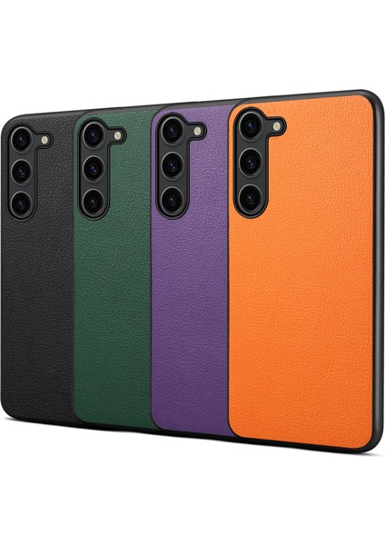Samsung Galaxy S24 Buzağı Doku Kapağı Pc+Tpu+Pu Deri Slim Fit Cep Telefon Kılıfı (Yurt Dışından) modelleri