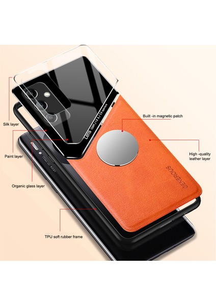 Samsung Galaxy S24 Kırmızı Dayanıklı Kılıf Manyetik Araç Montajı Pu+Tpu+Pc Kapak (Yurt Dışından) indirimleri
