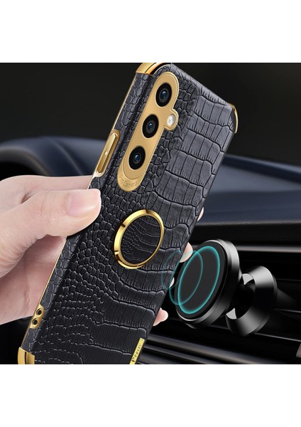 Samsung Galaxy S24 Timsah Dokusu Elektrumanlı Deri+Tpu Telefon Kapağı Kickstand ile (Yurt Dışından) fırsatları