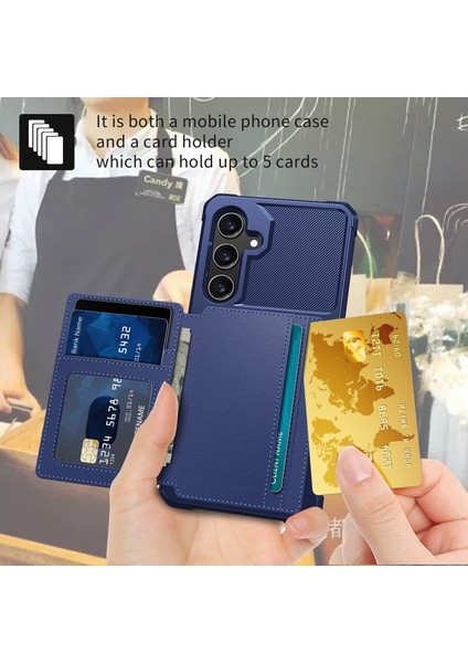Samsung Galaxy S24 Yumuşak Tpu+Pu Deri Kart Yuvaları Kickstand Telefon Koruyucu (Yurt Dışından) indirimleri