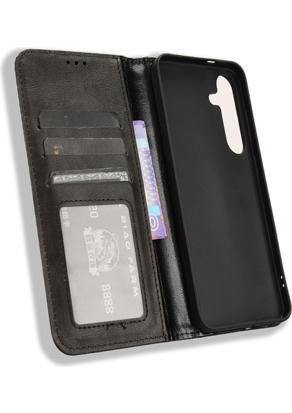 Samsung Galaxy S24 Retro Telefon Kılıfı Manyetik Kapanış Cüzdan Deri Kapağı (Yurt Dışından) indirimleri