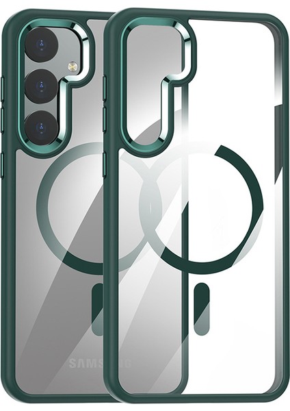 Samsung Galaxy S24 Manyetik Kasa Metal Lens Çerçevesi Şok Geçirmez Telefon Kapağı (Yurt Dışından)