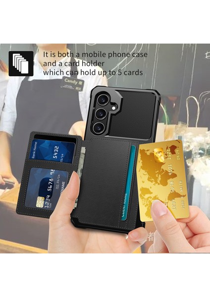 Samsung Galaxy S24 Yumuşak Tpu+Pu Deri Kart Yuvaları Kickstand Telefon Koruyucu (Yurt Dışından) indirimleri