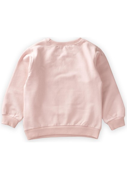 Çiçek Baskılı Pullu Sweatshirt 1-6 Yaş Pudra fiyatları