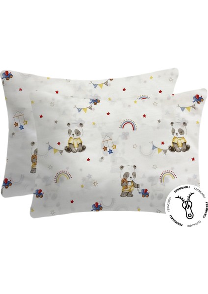 %100 Pamuklu Fermuarlı Bebek Yastık Kılıfı | 35X45 ( 2 Adet )