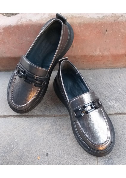 White Angel 001122-016 Kadın Yüksek Taban Tokalı Loafer Ayakkabı modelleri