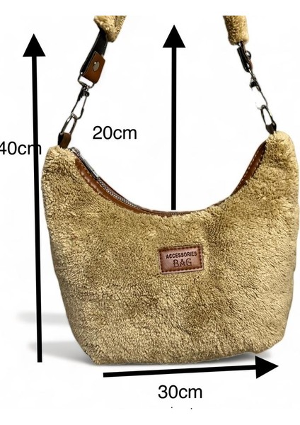 Shop KADIN OMUZ ÇANTASI PELUŞ BAGET