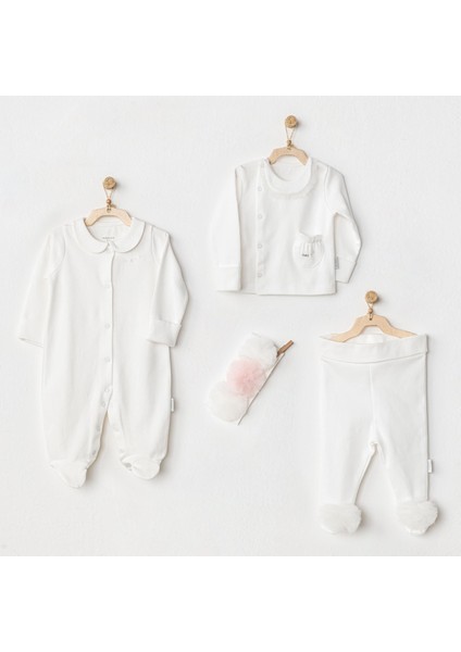 Bebek Hastane Çıkışı 4 Parça Newborn Tulle Set Petıt Love AC24501