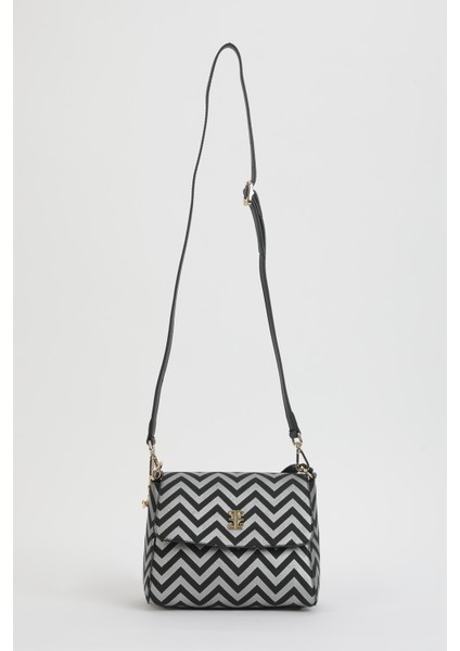 Gümüş Siyah Uzun Askılı Kol Çantası 05PO24Y1969ZKM Gmss