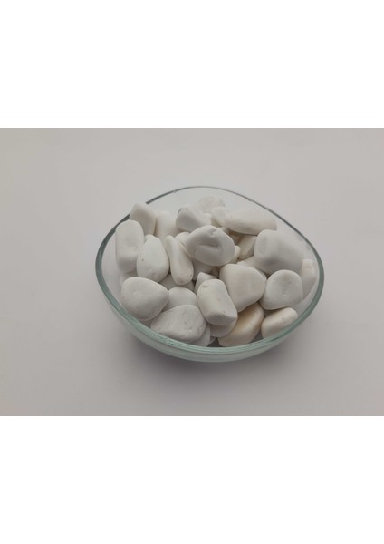 Dekoratif Beyaz Renkte Orta (10-25 mm) Çakıl Taşı 350 Gr