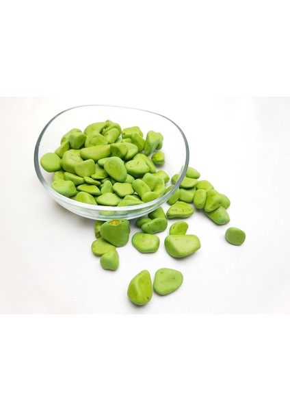Dekoratif Fıstık Yeşil Renkte Orta (10-25 mm) Çakıl Taşı 350 Gr