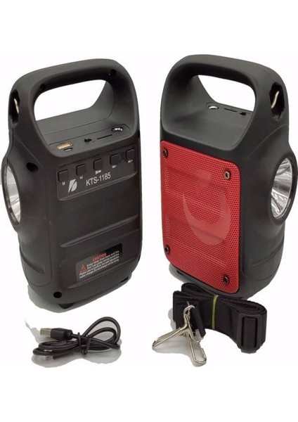 USB Tf Kart Fm Radyo Destekli 3" Rgb Bluetooth Hoparlör El Feneri