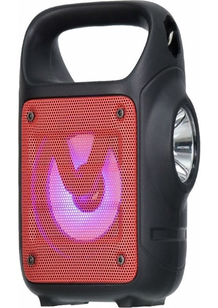 USB Tf Kart Fm Radyo Destekli 3" Rgb Bluetooth Hoparlör El Feneri
