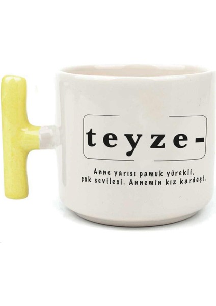 Teyze Baskılı Sarı Kulplu T Kupa