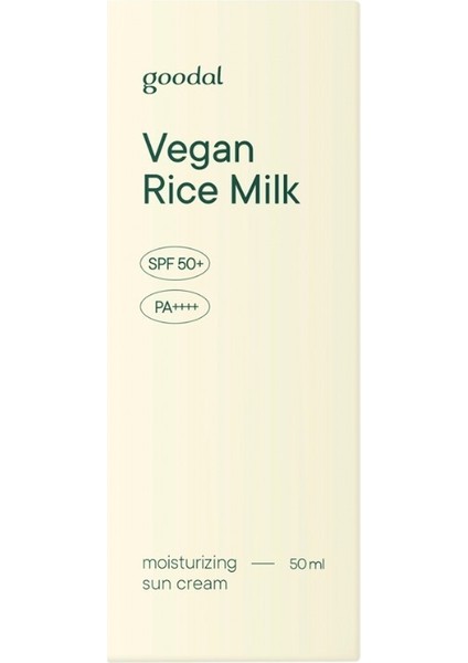 Vegan Rice Milk Moisturizing Sun Cream - Pirinç Sütü Özlü Nemlendirici Güneş Kremi Spf 50+ Pa++++