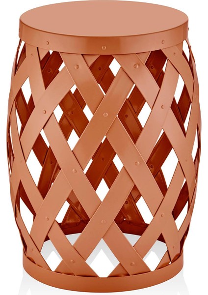 Prizma Tabure & Yan Sehpa Terracota 50X35 cm