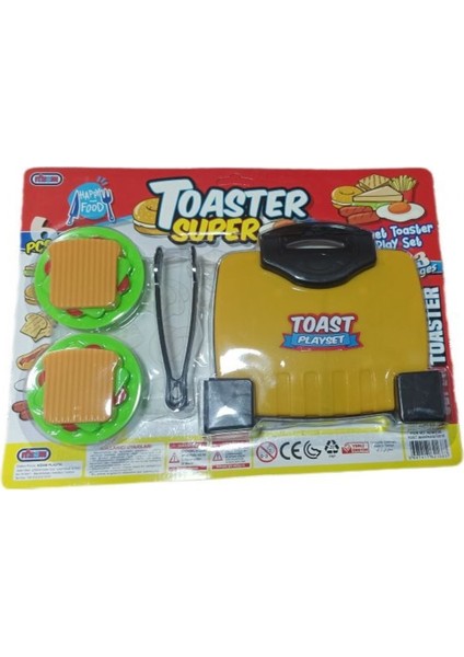 Oyuncak Tost Makinesi ve Tost Ekmek Seti - Kırmızı