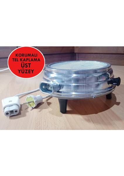 Korumalı Üst Yüzey Yeni Model Elektrikli Taş Ocak 22CM 1500W Arıza Yapmaz-Sağlıklı Pişiren Ateştuğla fiyatları